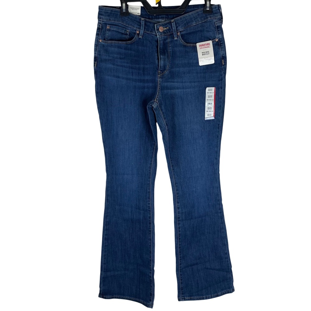 Signature Levi Strauss Jeans Womens 10M Blue Denim Mid Rise Bootcut Stretch NWT
